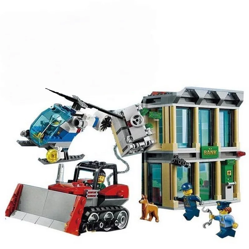 

children toy CHINA BRAND 02019 self-locking bricks Compatible with Lego City Police Bulldozer Break-In 60140