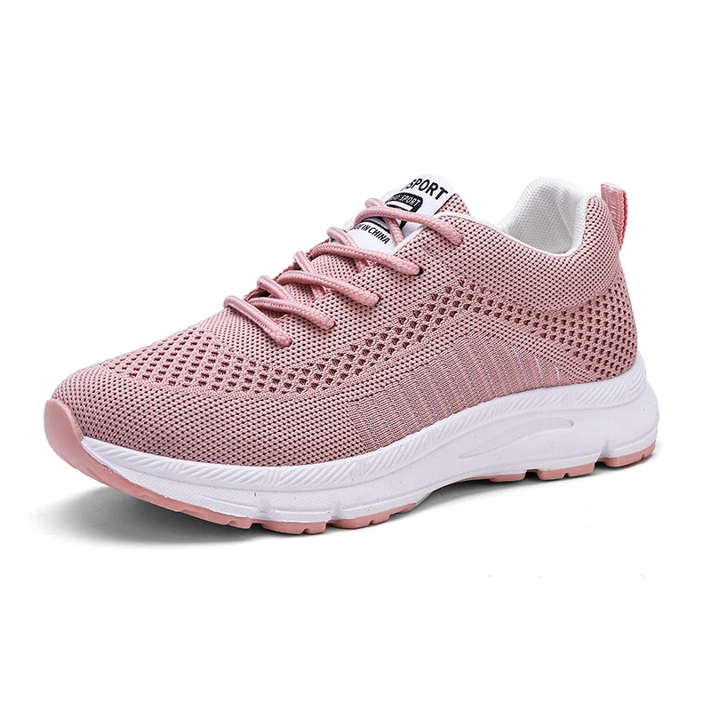 Новая женская обувь для тенниса; Feminino Zapatillas Deportivas Muje; дышащая Нескользящая спортивная обувь; белые кроссовки; дешевые - Цвет: Розовый