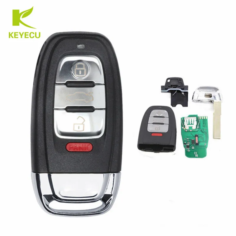KEYECU с комфортным доступом телефон 4 кнопками 315/433/868 МГц FCCID: IYZFBSB802 для Audi A4 A5 A7 S4 S5 S7