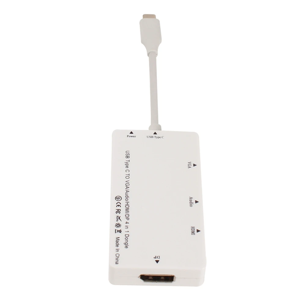 4 в 1 USB 3 Тип C для VGA + HDMI DP адаптер конвертер кабель с аудио выходом MacBook Air Pro|Кабели