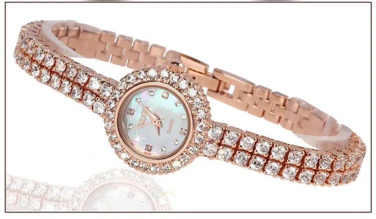 Модные наручные часы небольшой циферблат Изысканные часы с бриллиантами модные трендовые водонепроницаемые простые круглые Кристальные бриллиантовые часы-браслет