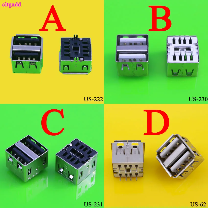 5 шт. двойной разъем USB 2 0 гнездовой 180 градусов черный/белый корпус 8-контактный