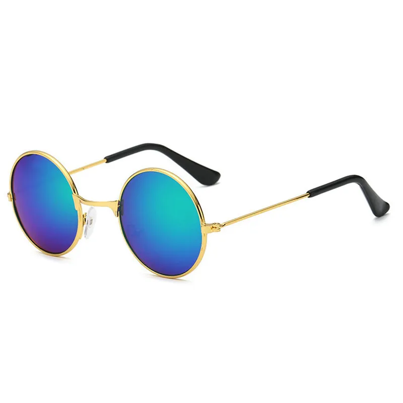 MINCL/круглый милые солнечные очки Брендовая дизайнерская обувь Детские солнечные очки анти-УФ детские Винтаж солнцезащитные очки, девочки, мальчики, дети очки UV400 FML - Цвет линз: blue green