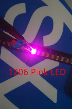 

SMD 1206 (3216) Pink LED 200pcs Chip 20mA DC 3V SMT Surface Mount Light Emitting Diode Lamp Bulb Electronics Components for PCB