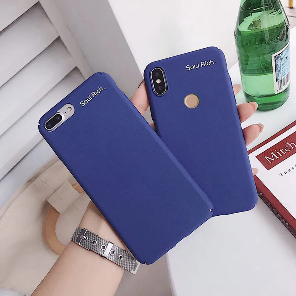 Axbety Royal Blue For Redmi S2 Retro Green Phone Case For Xiaomi Redmi 5 Plus 6 6a 4 4x 3s Letter Hard Plastic Full Back Cover