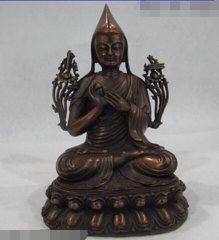 

shitou 002066 Tibet temple Buddhism Bronze Copper padma Tsongkhapa Buddha Bodhisattva Statue