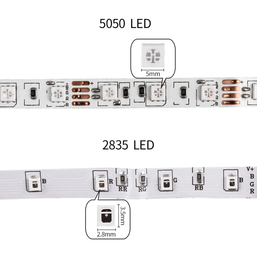 DC 12 В светодиодный светильник Гибкая Диодная лента SMD 5050 2835 RGB 24Key 44Key дистанционный водонепроницаемый светильник ing 1 м 2 м 3M 4M 5 м