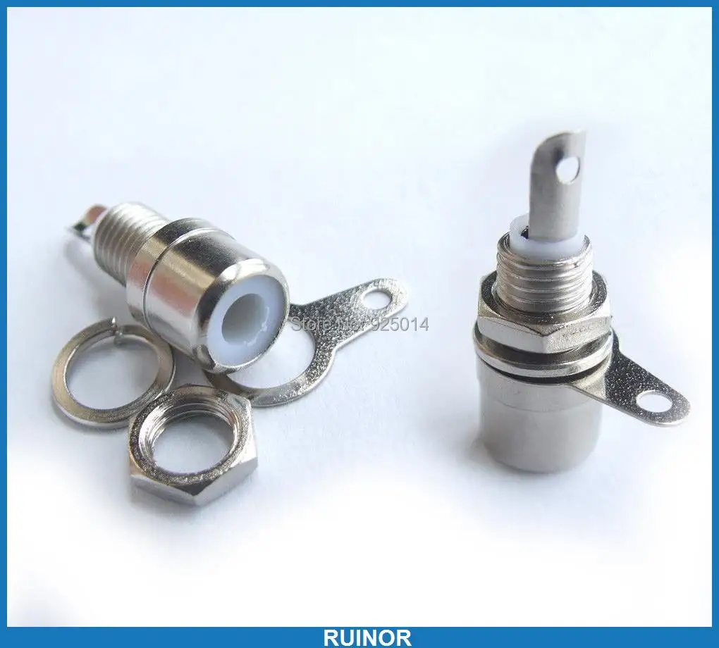 

200PCS White RCA Socket jack TV Video and audio Amplifier plug Nut Panel Mount