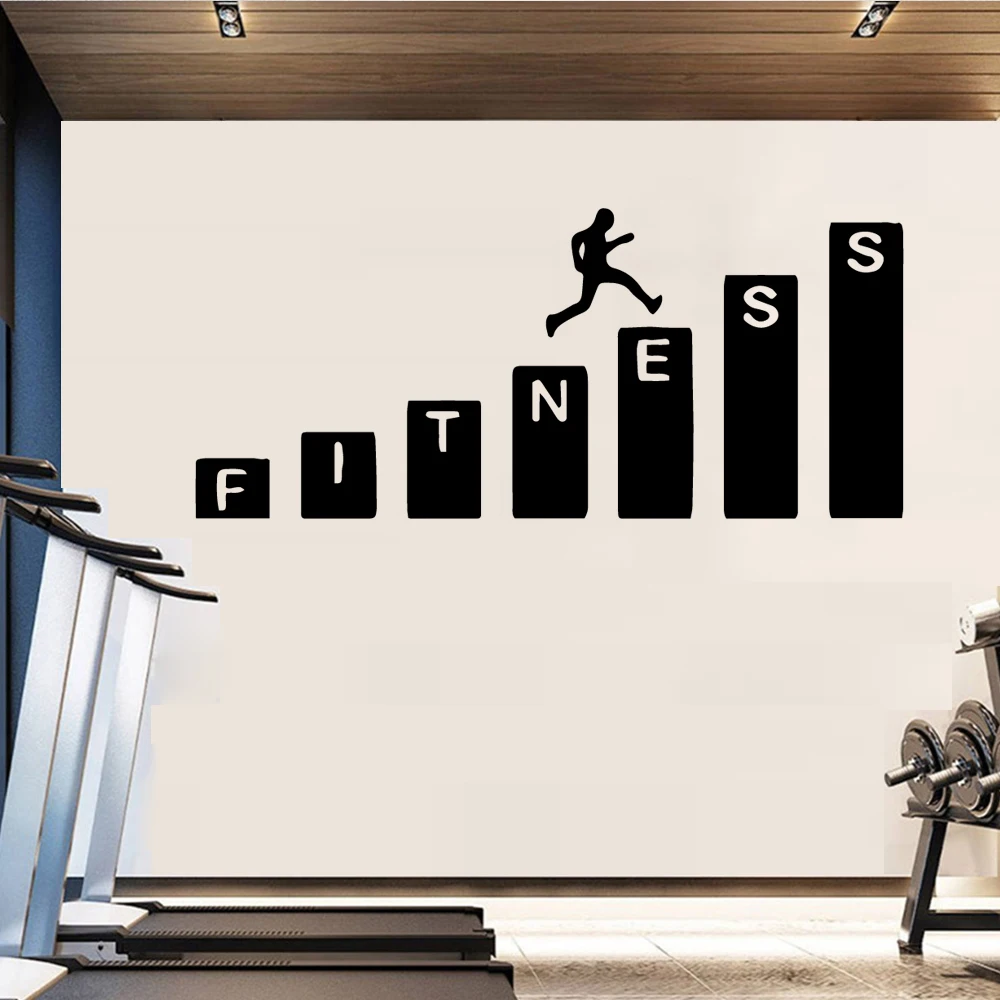 

3D Fitness Wall Stickers Modern Fashion Wall Sticker Removable Wall Sticker Art Decals