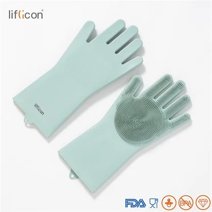 Liflicon Magic силиконовая щетка резиновые перчатки пыли мытье посуды для мытья посуды Прихватки мангала кухня мыть ДОМА Прихватки для мангала - Цвет: Blue