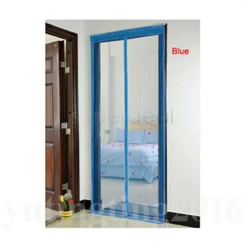 

Practical Summer Mesh Door Screen Curtain Insecs Repell Magic Curtain Net Magnetic Snap Fly Bug Insect Mosquito Screen 5 Colours