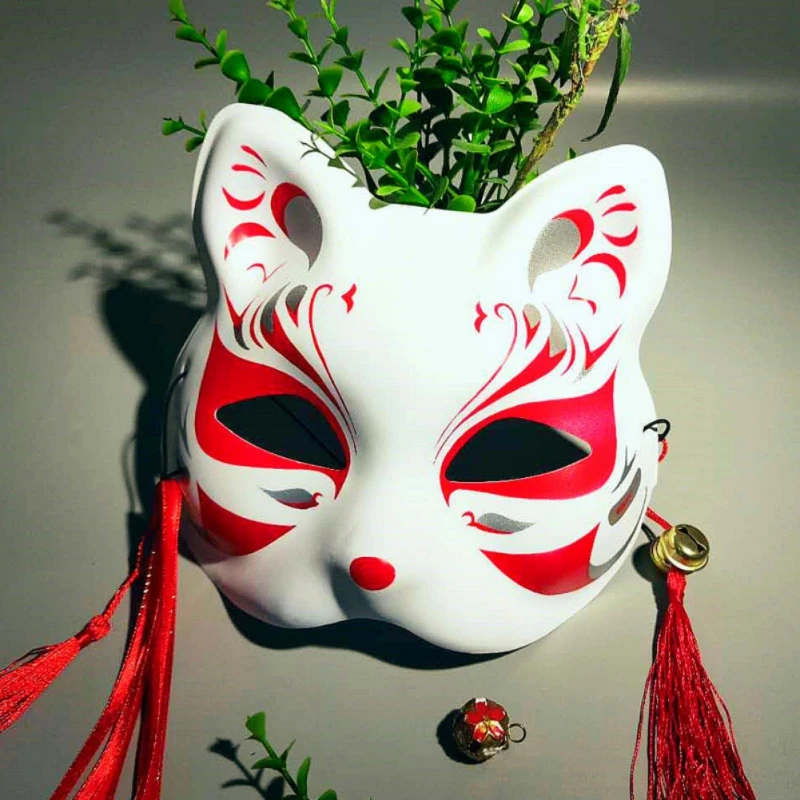 

PVC Japanese Fox Mask Demon Cosplay Full Face Hand-Painted Masquerade