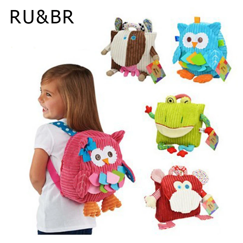 RU&BR Cute Animal Figure Bag Kid Plush School Backpacks Kid Girls Boys
