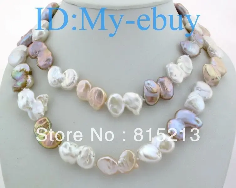 

ddh001085 White Pink Lavender Keshi Keishi Freshwater Pearl Necklace 35" 28% Discount