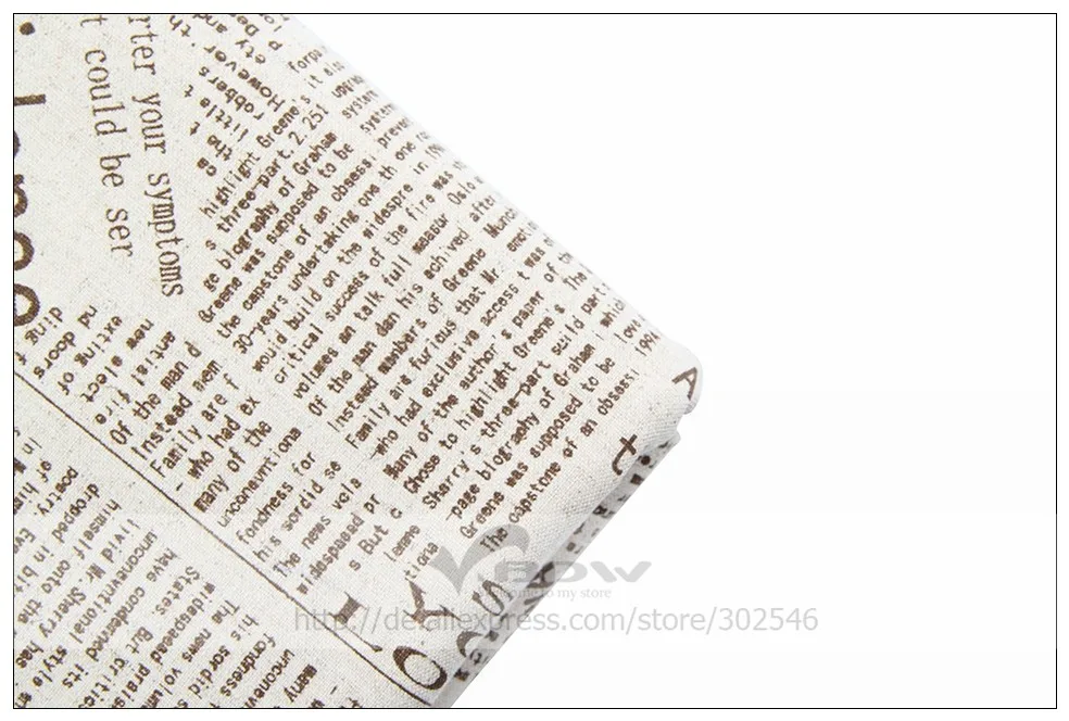 Печати Английская Газета старинные ткани льняные Ткани Для Скатертей Подушка Подушка Белья Ткань 150*50 см М2