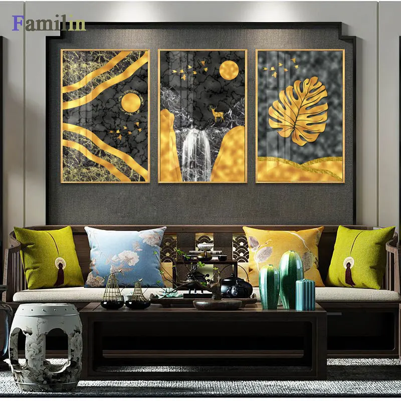 

Abstract Yellow Pictures Nordic Minimalist Canvas Paintings Wall Art Poster Print Living Room Home Decor Drop shipping
