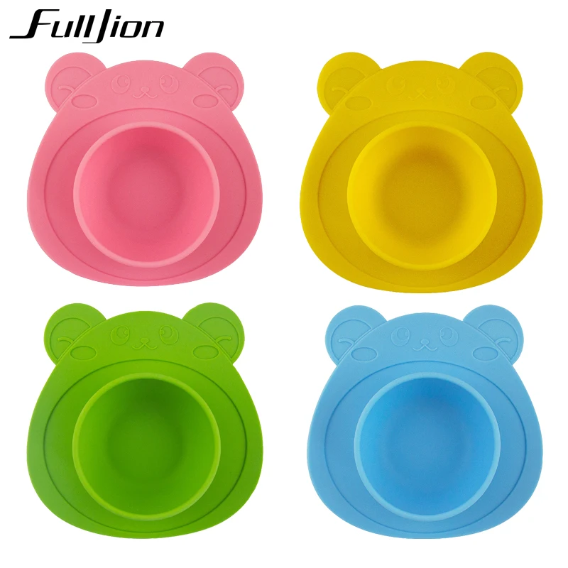 

Fulljion Silicone Plate Solid Feeding Dishes Bowl Feed Toy Baby Tableware Food Container Plate For Children Placemat Suction Cup
