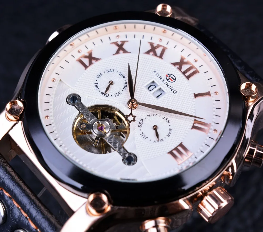 Forsining 2016 Series Genuine Leather Strap Sport Casual Style Rose Gold Case Men Watches Top Brand Luxury Automatic Watch Clock Forsining 2016 Series Genuine Leather Strap Sport Casual Style Rose Gold Case Men Watches Top Brand Luxury Automatic Watch Clock