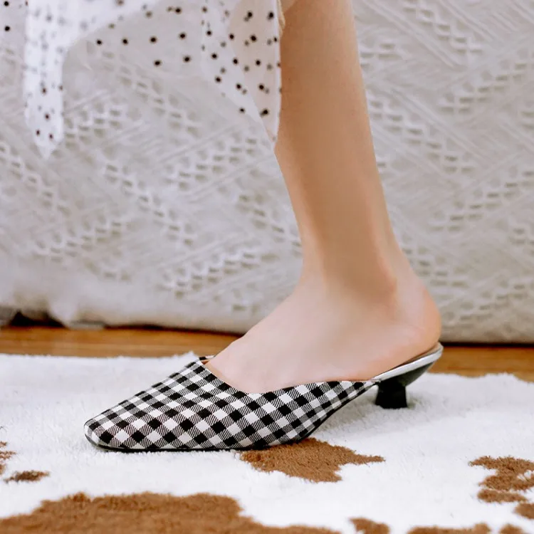 

MLJUESE 2019 women slippers Cloth summer square toe patchwork black color beaches sandals party wedding dress size 33-43