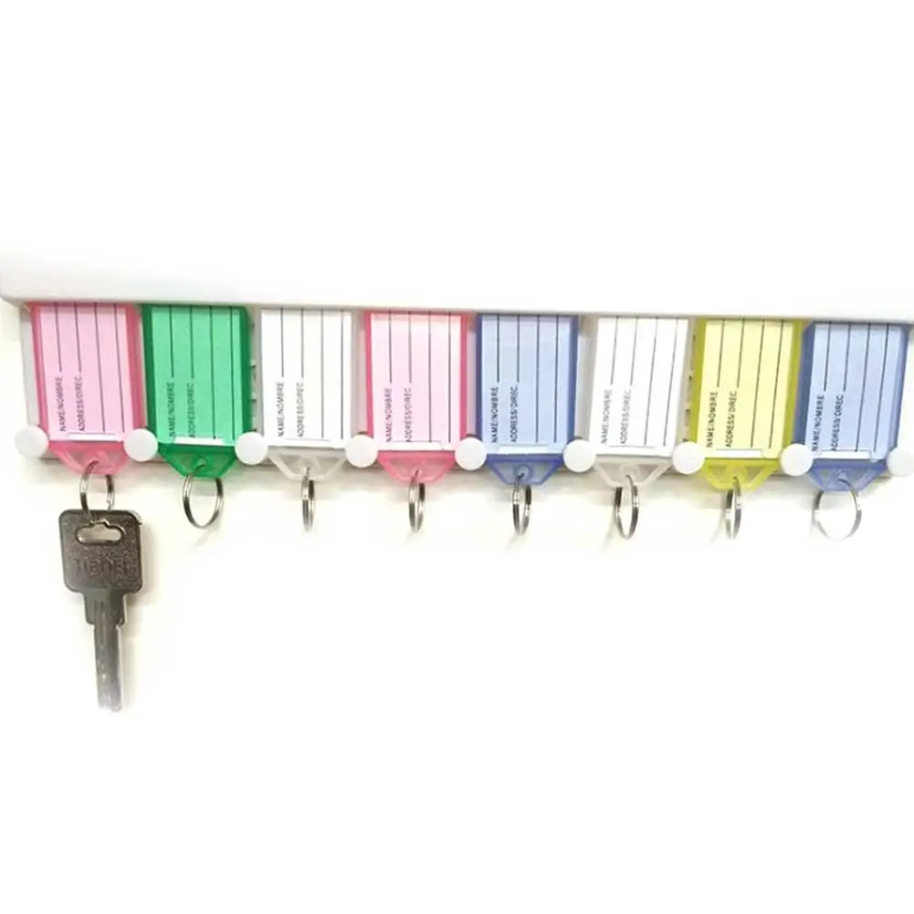 

20pcs Color Plastic Key Ring Buckle Baggage / Hotel Key Card Classification PP Key Card Buckle Advertising Tag Number Plate
