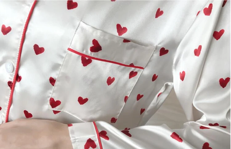 Женский атласный Шелковый пижамный комплект, летний пижамный комплект с принтом кролика, пижама с длинными рукавами, комплект одежды для