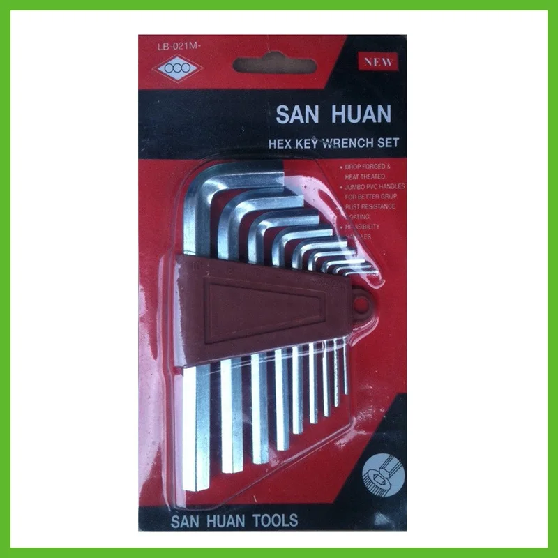 

SHT0037 9pcs hex key flat head Hexagon Allen Wrench Set