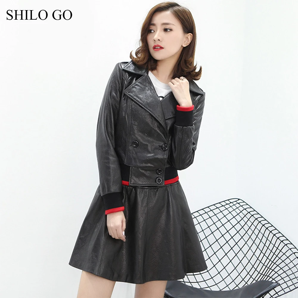 Женский кожаный костюм SHILO GO весенний комплект из натуральной овечьей кожи