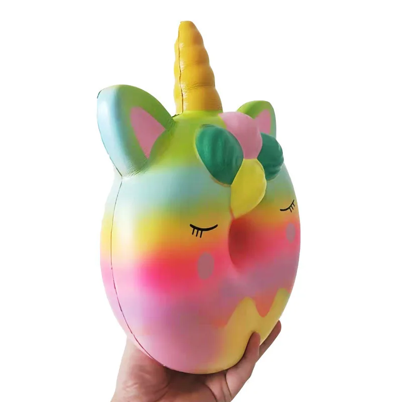 Большие сжимаемые гигантские медленно растущие игрушки Squishi Unicornio Kawaii пончик