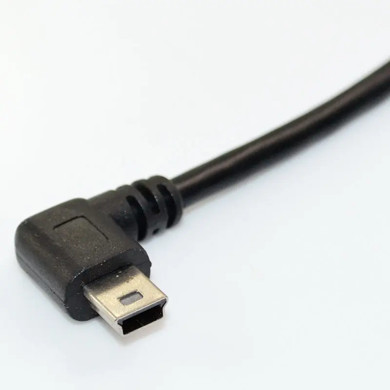 DAN высокоскоростной USB Мужской к Мини 5Pin адаптер левый угол конвертер удлинитель 25 см черный