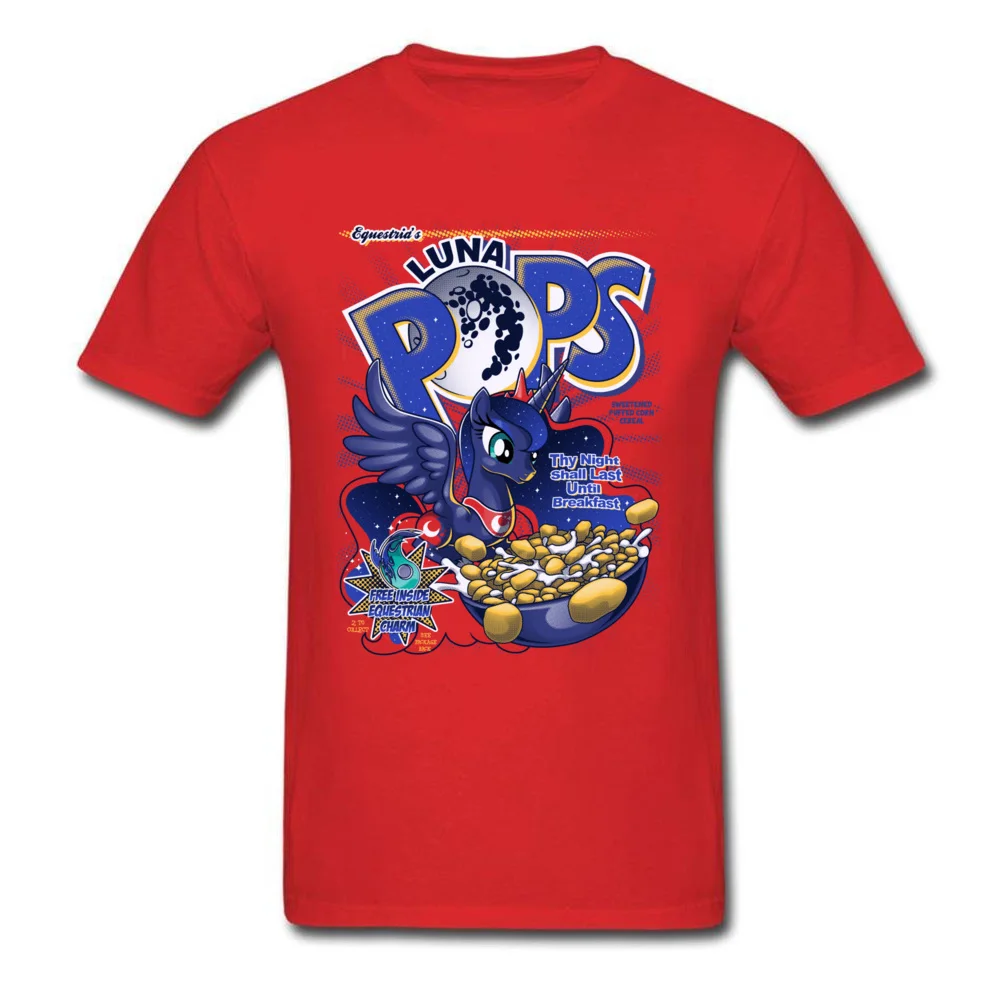 Equestrias Luna Pops Normal ostern Day Cotton Fabric Round Collar Youth T Shirt Tops Shirts High Quality Short Sleeve T-shirts Equestrias Luna Pops red