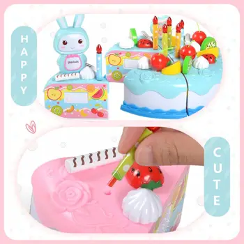 

37PCS Birthday Cake Toy Fruit Cutting Birthday Cake Kitchen Food Toys DIY Birthday Cake Pretend Play Girls Gift