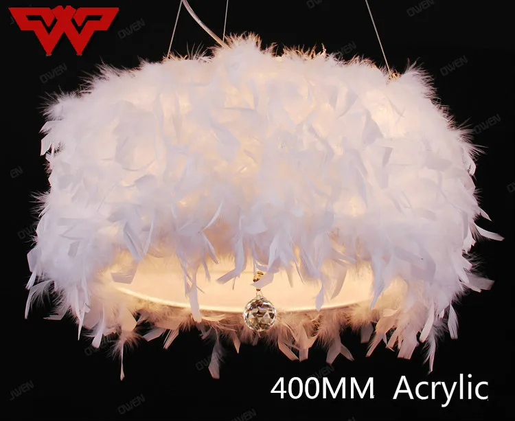 

Modern Luxury Acrylic Feather Droplight Ceiling Lamp Absorb Dome Light Feather Chandelier Flush Mount For Living Room