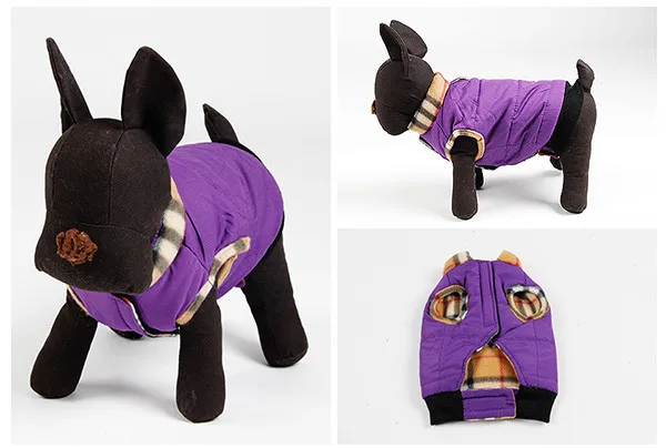 Одежда для собак Зимняя Теплая стеганая Толстая куртка для собак Одежда для щенков и кошек производитель одежды для домашних животных товары для животных - Цвет: Purple