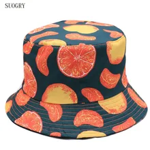 SUOGRY New Fashion Fruit Printed Bucket Hats Women Men Lovely Summer Casual fisherman hat Summer Fishing Bucket Hats Panama Caps