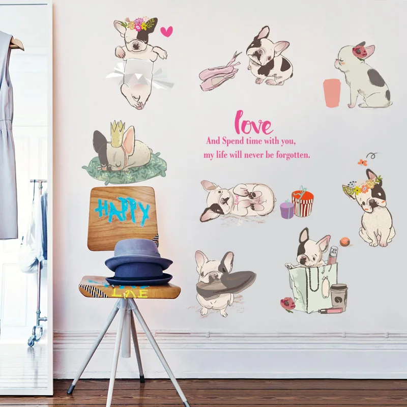 [Fundecor] DIY настенные наклейки с собаками для детской комнаты детская спальня