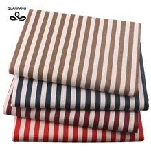 Серия QUANFANG в полоску, хлопковая льняная ткань с принтом для лоскутного шитья, шитья, рукоделия, дивана/стола, тканевой мебели 100x145 см