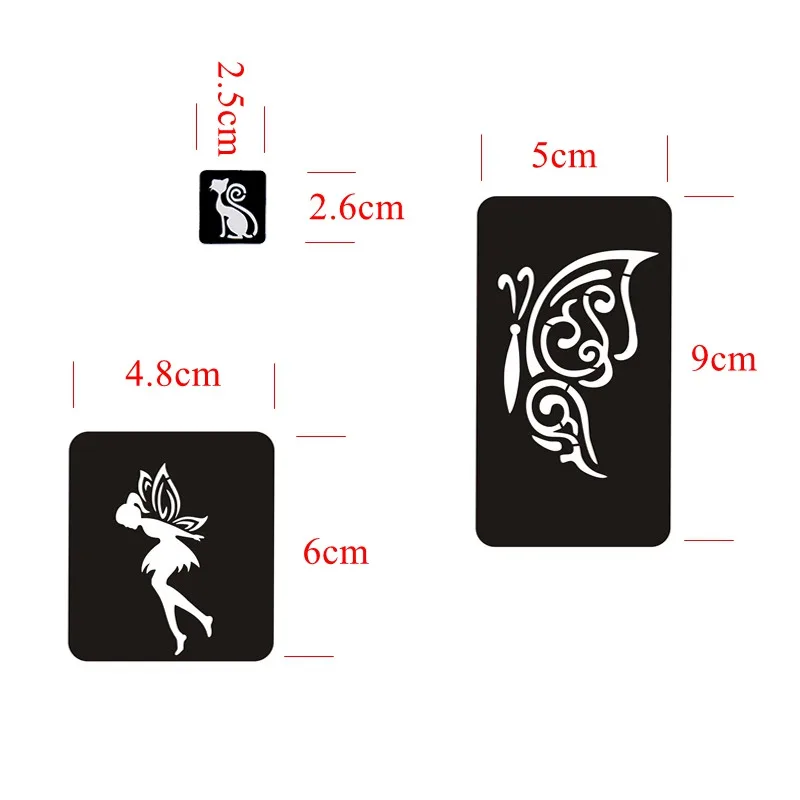 1 Sheets 15pcs Airbrush Glitter Tattoo Stencils Girl Kids Drawing Template  Small Flower Crown Cartoon Tattoo Stencil 6*4.8cm