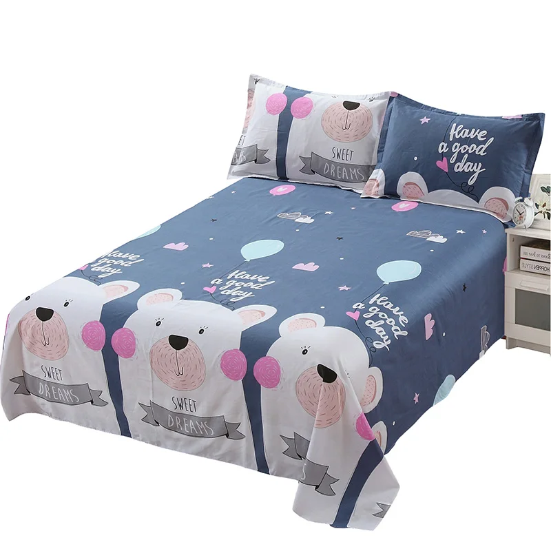 

Cartoon White Bear Pattern Bedidng Set 3Pcs Bed Sheet-Hypoallergenic Wrinkle Resistant-6 Size For Students Children Pillowcase