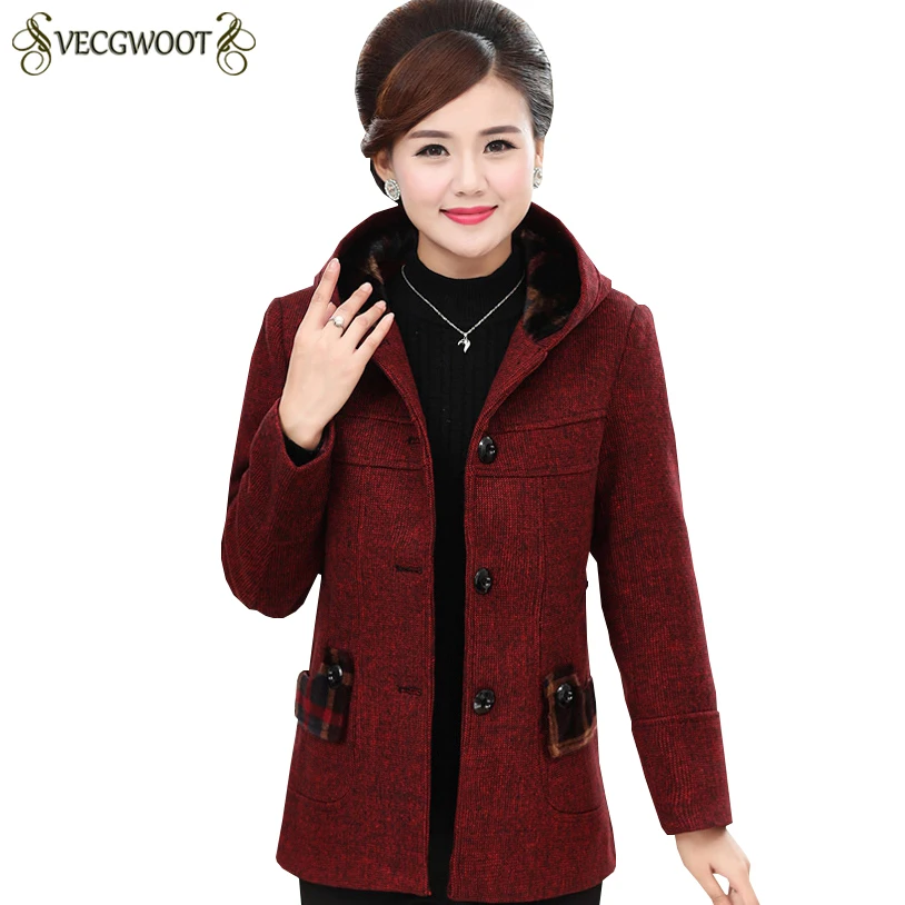 2020 New Autumn Winter Woolen jacket Women Fashion Long Hooded Plus
