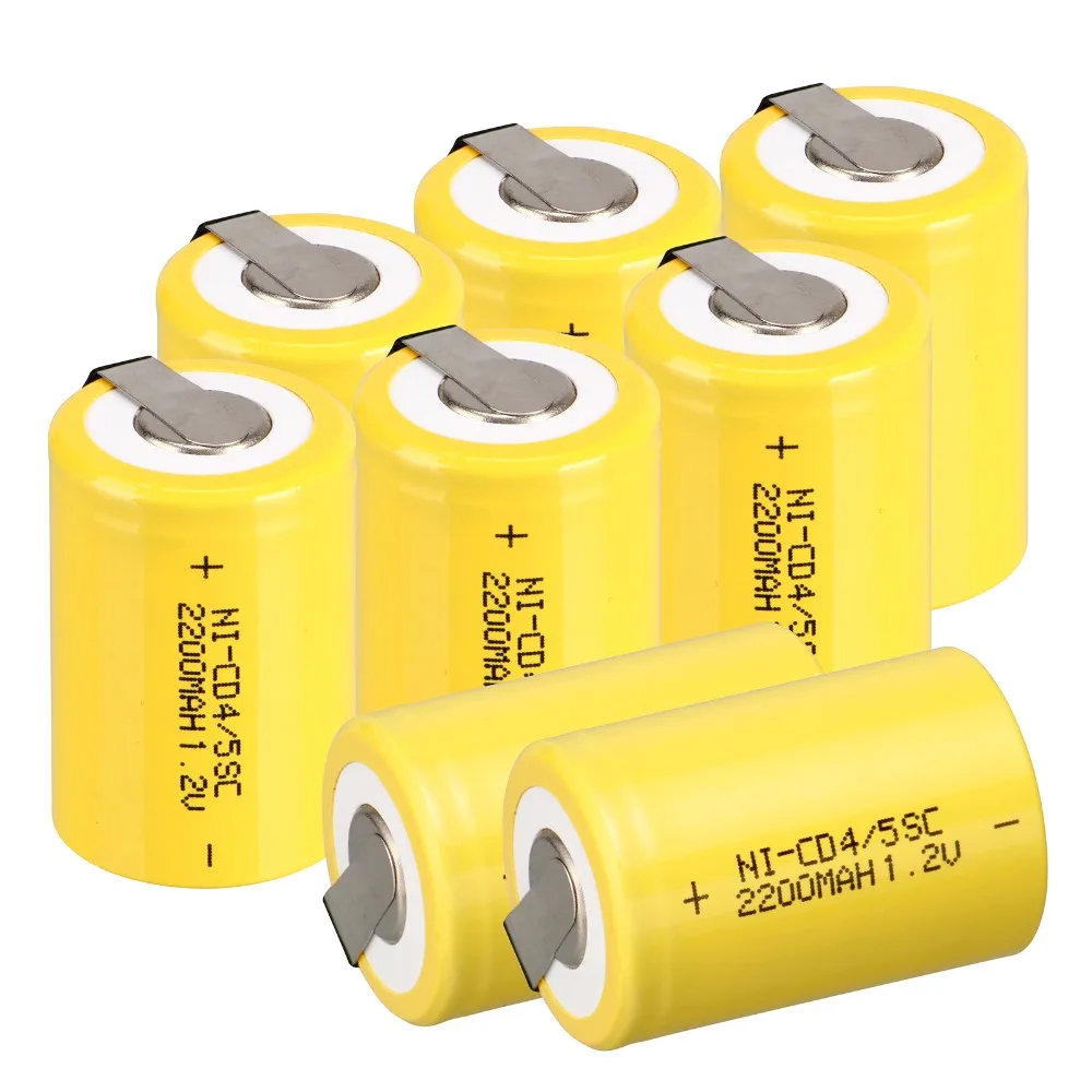 8 шт Anmas power 1,2 V 4/5 SC Sub C 2200mAh Ni-CD nicd Sub C аккумуляторные батареи разных цветов