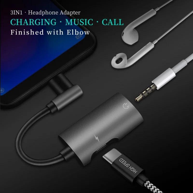 

Original DUX DUCIS USB Type C To 3.5mm Earphone Jack Adapter Type-C Male to Female 3.5mm Headphone Jack Type C Charging Adapter
