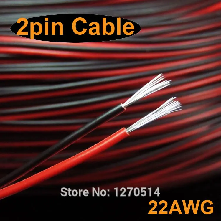 Луженая Медь 22AWG 2 pin Красный Черный Кабель ПВХ изолированный провод 2P 22 awg многожильный провод электрический кабель светодиодный электронный провод кабель