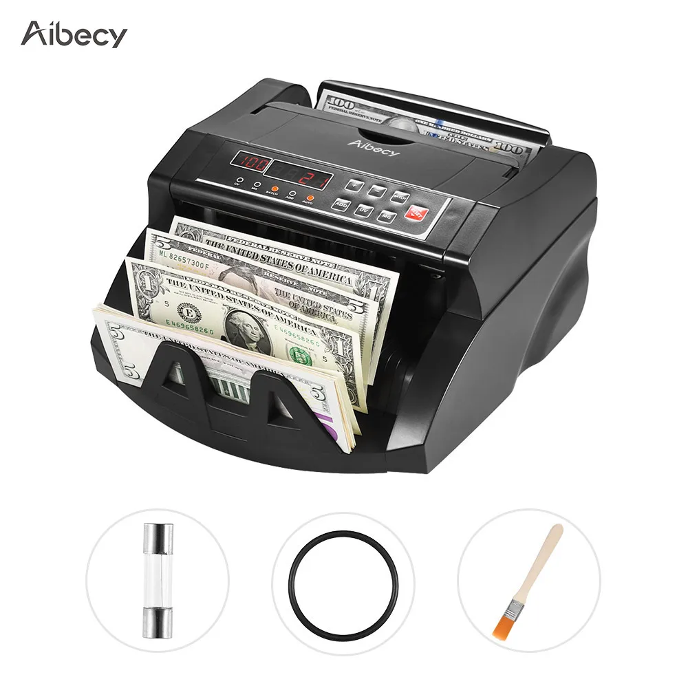 

Aibecy Bill Counter Money Counter Money Detector Cash Money Bill Counter Banknote Counter with UV/MG/IR/DD Counterfeit Detector
