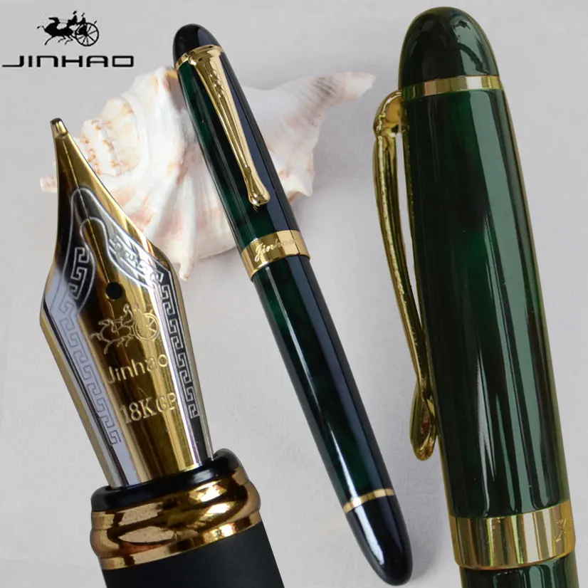 IRAURITA перьевая ручка JINHAO X450 темно-зеленый и золотой 18 KGP 0,7 мм перо с широким основанием полностью металлический синий красный 21 цвет и чернила JINHAO 450 - Цвет: as picture show