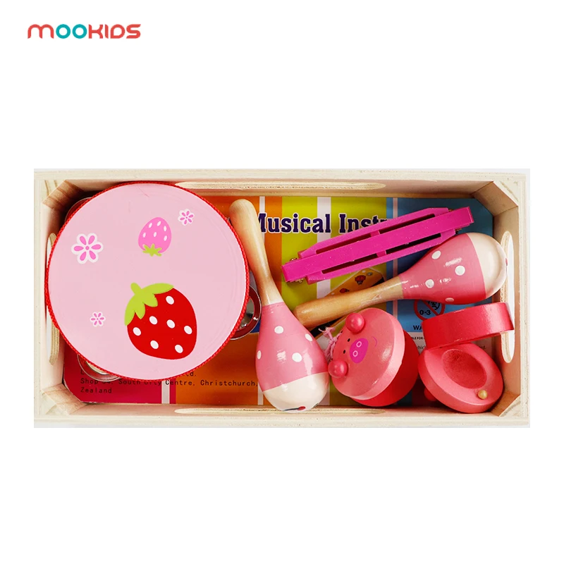 

6PCS Baby Toy Musical Instrument Kit Infants Wooden instruments Set Kids Early Education Music Kit for Girl Gifts