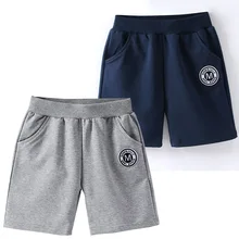 Пляжные короткие летние шорты для мальчиков-подростков детские повседневные штаны для маленьких мальчиков, спортивные шорты с буквенным принтом для детей от 4 до 13 лет