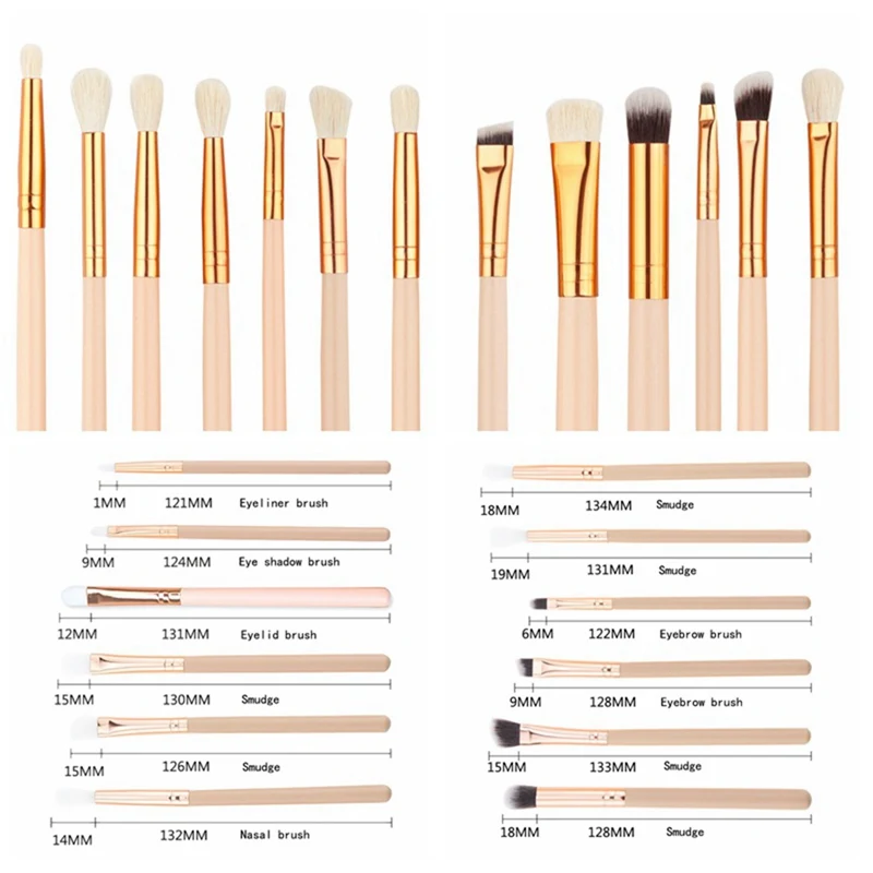 Pro 12Pcs Makeup Brushes Set Eye Shadow Foundation Powder Eyeliner Eyelash Lip Make Up Brush Cosmetic Beauty Tool Kit Hot