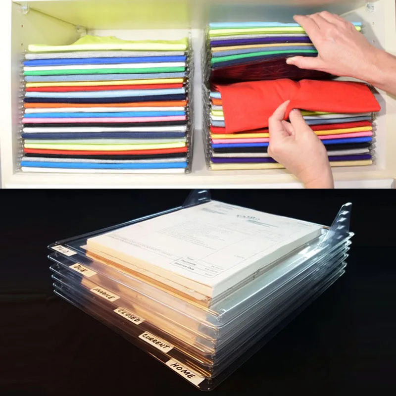 10 قطعة/المجموعة الملابس تخزين الرف دائم الغسيل المنظم للطي مجلس الملابس أضعاف مجلس مجلس الوزراء خزانة درج المكدس دروبشيب