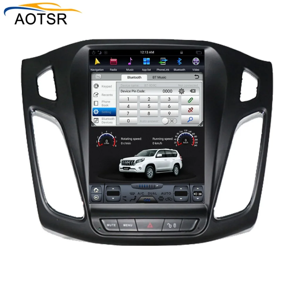 Perfect Tesla style Android car gps radio player head unit for ford focus 2012 - 2017 gps navigation car radio stereo no dvd big screen 2