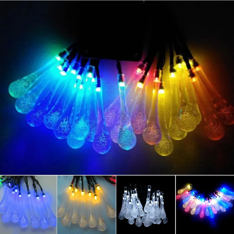 

N 20Led Solar Light String Yard Tree Lawn Xmas Decor for Garden 5M Solar Powered Water Drop String Fairy Light Sale JD9